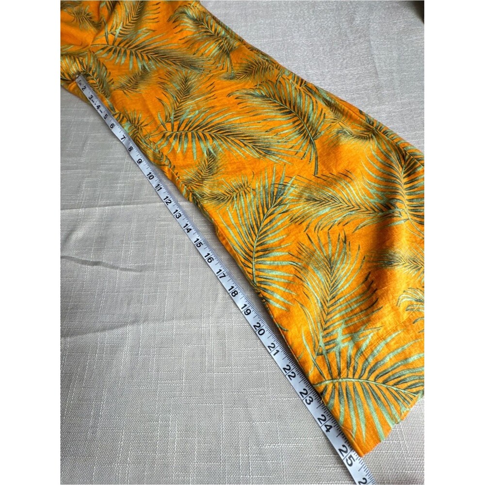 Tropical Palm Leaf Cropped Wide Leg Pants Resort Vacation Beach Lounge - Picture 7 of 9
